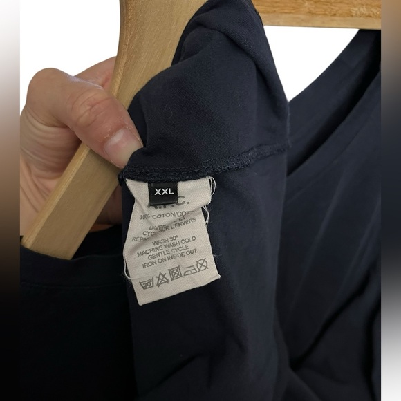 A.P.C Kayne Cotton T Shirt In Navy - Picture 3 of 5